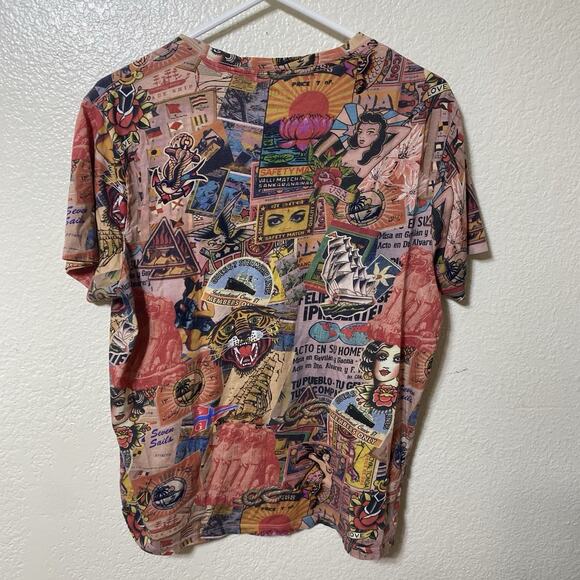 Smart Guess Mens Tshirt Colorful Graphic Shirt Size Large Organic Cotton - Picture 3 of 5